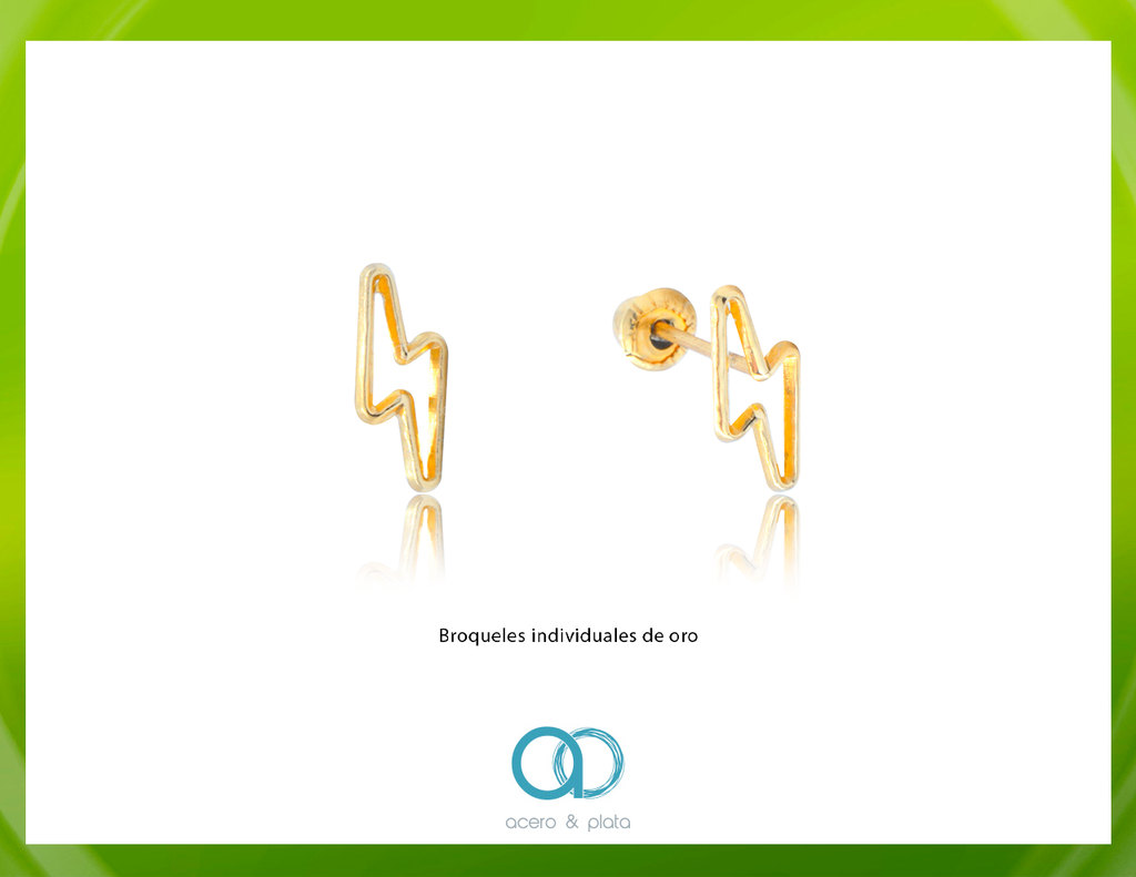 Broquel de Oro 10k Rayo Biselado