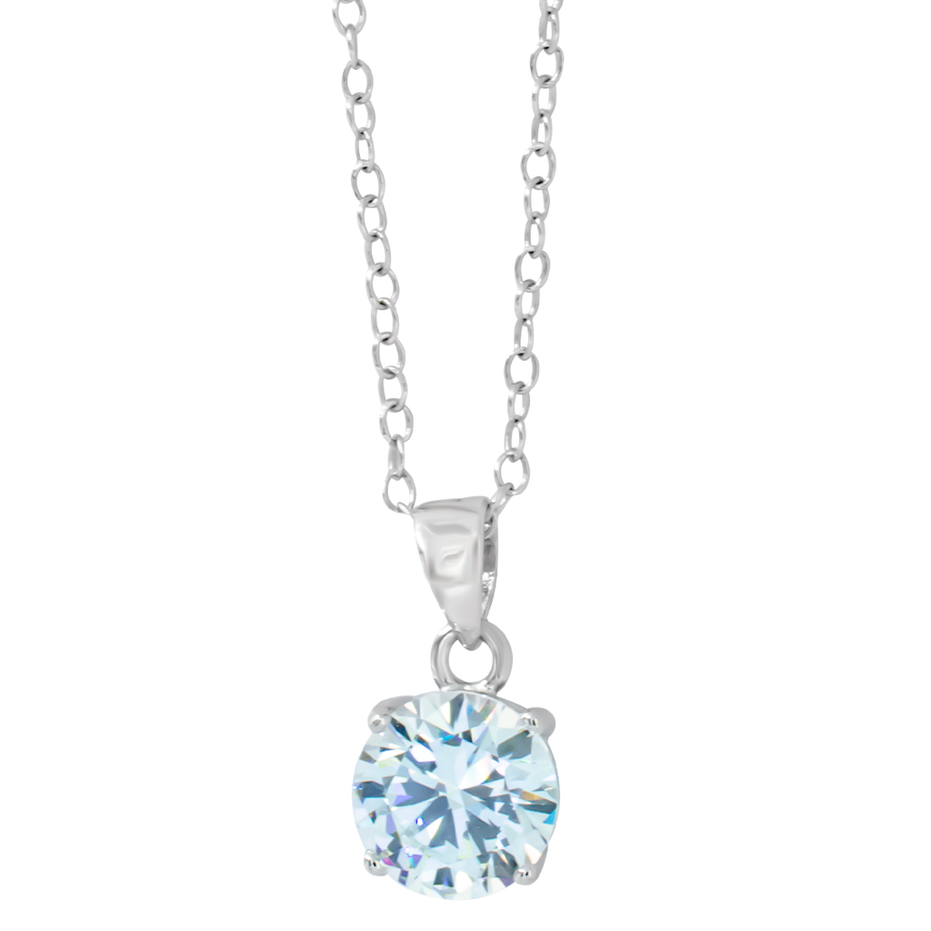 Gargantilla con Zirconia de 7 mm con 4 uñas en Plata .925