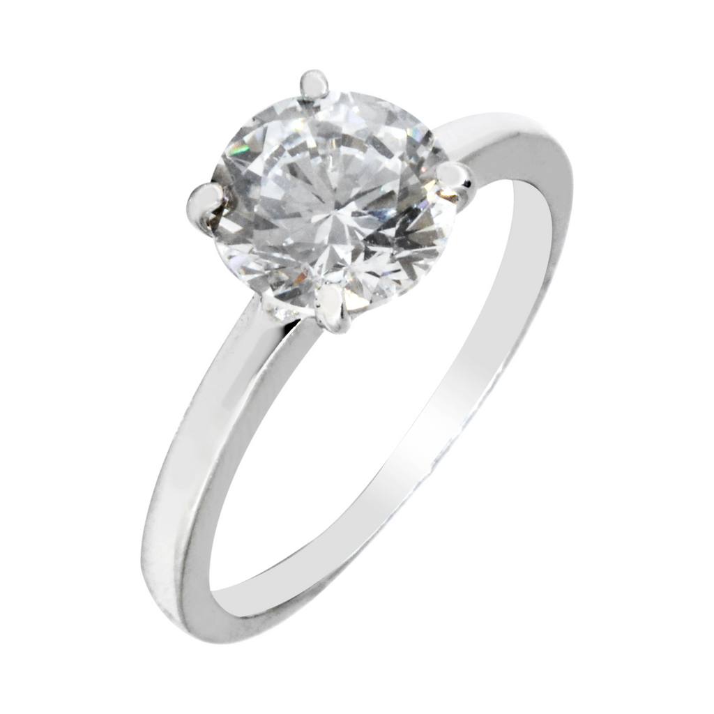 Anillo Solitario 4 Uñas con Zirconia de 8mm