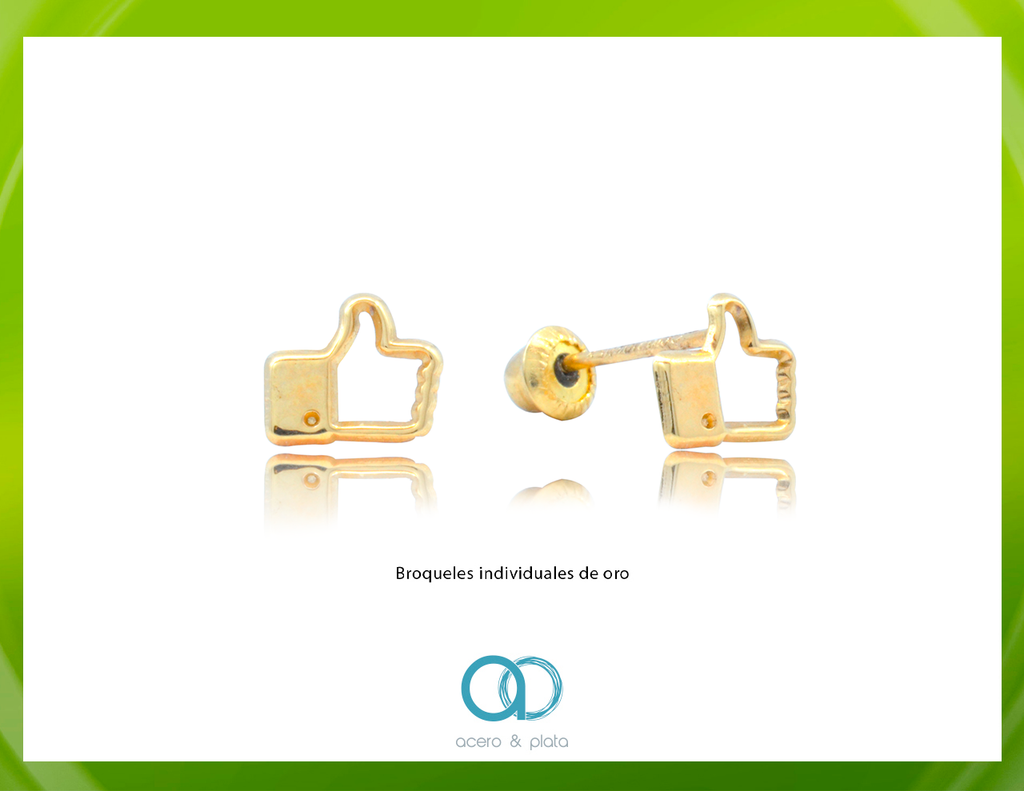 Broquel de Oro 10k Mano Like Piercing