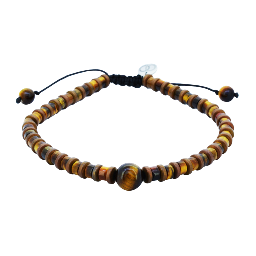 Pulsera de Piedra Ojo de Tigre con Hematita