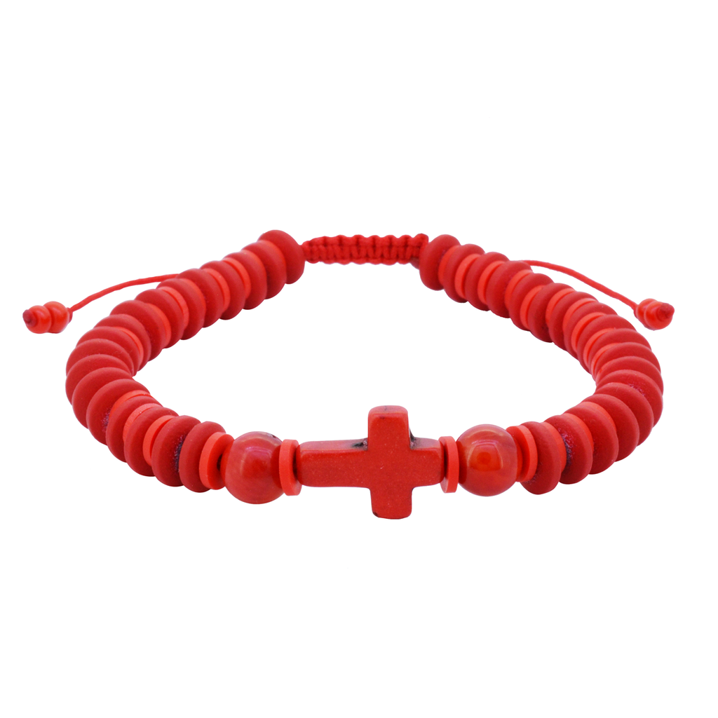 Pulsera de Cruz Roja con Caucho Rojo
