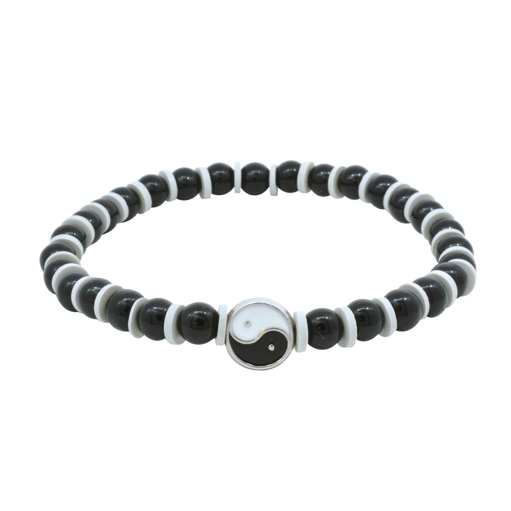Pulsera De Yin Yang con Piedra Volcánica