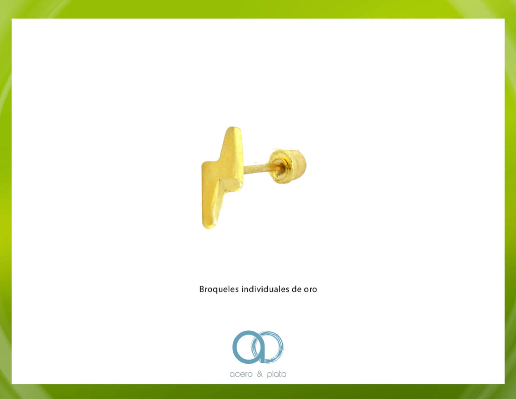 Broquel de Rayo Liso Mini en Oro de 10K