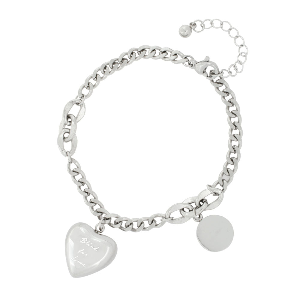 Pulsera de Corazón con Eslabones