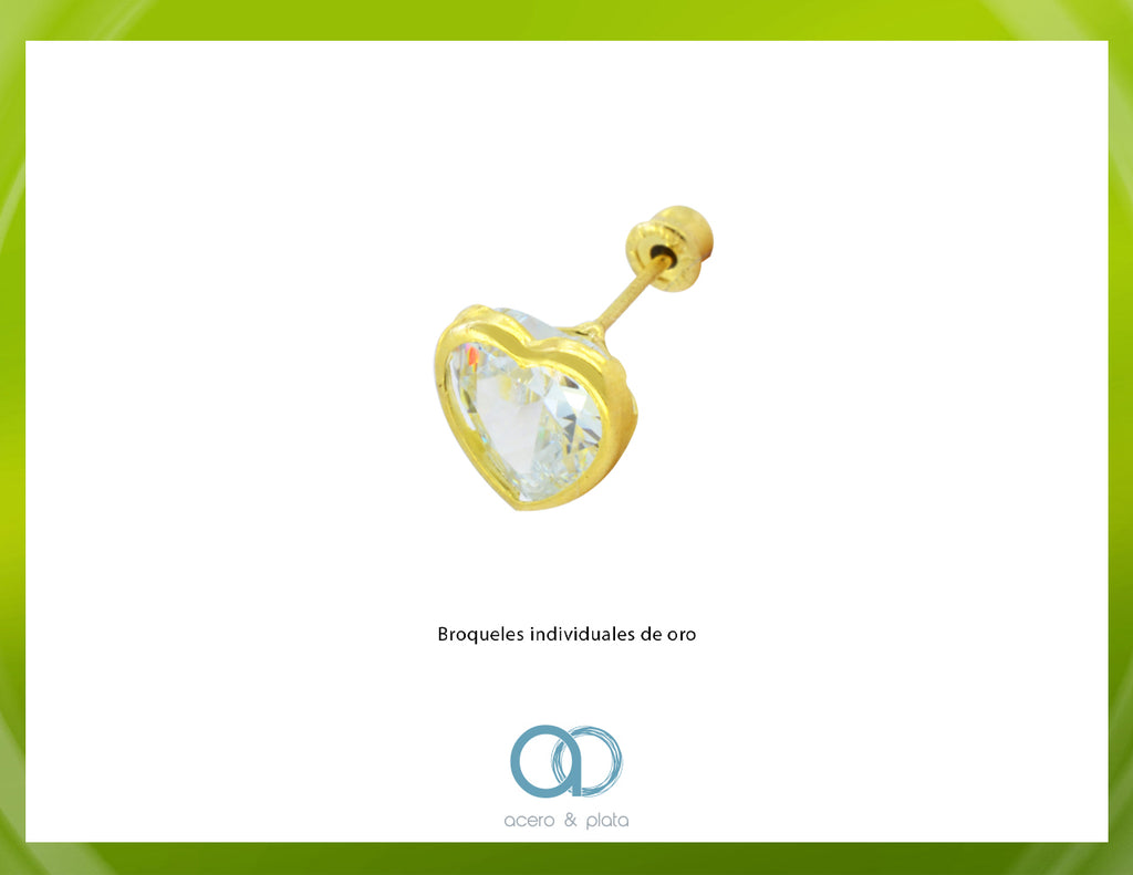 Broquel de Corazón Biselado en Oro