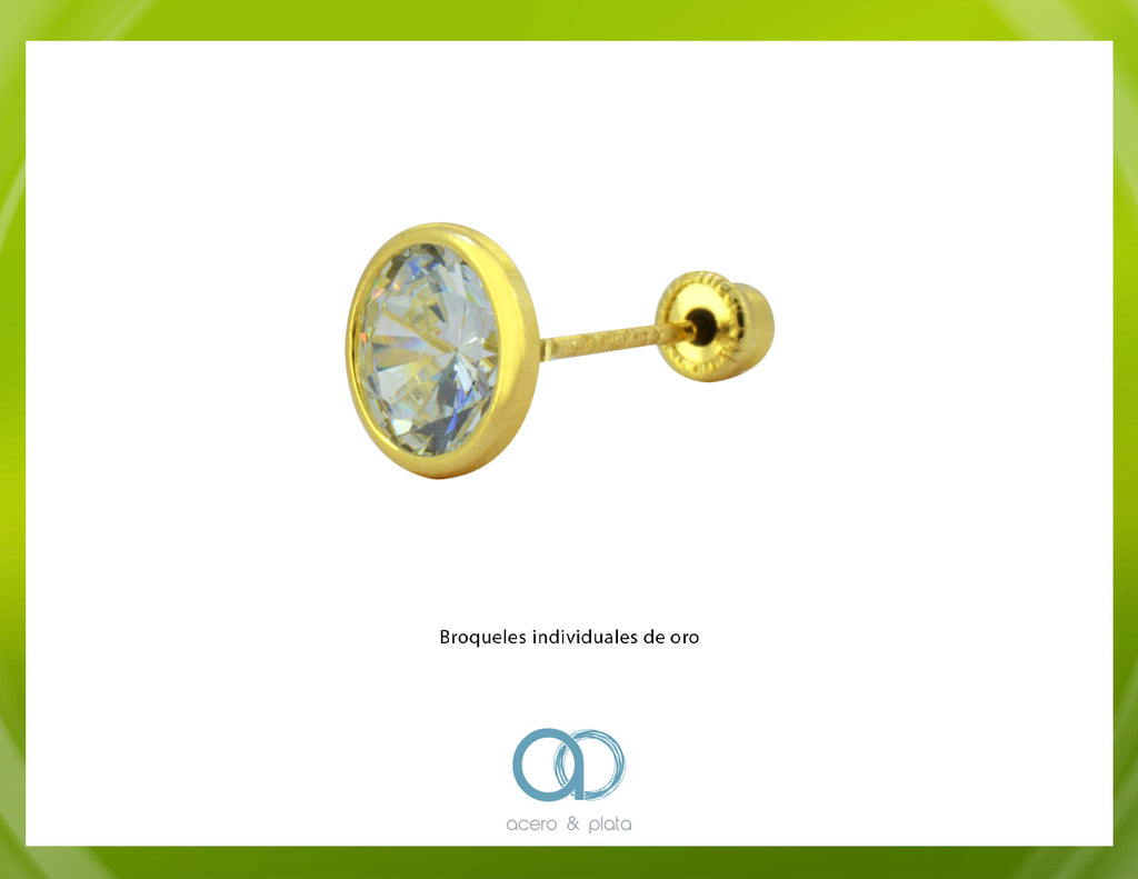 Broquel de Venus con Zirconia Blanca en Oro 10K