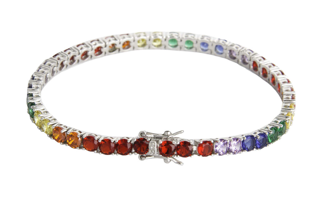 Pulsera Tennis Arcoíris Plata .925