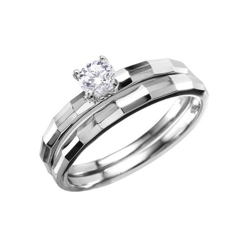 Anillo tipo alianza Facetado en Plata .925