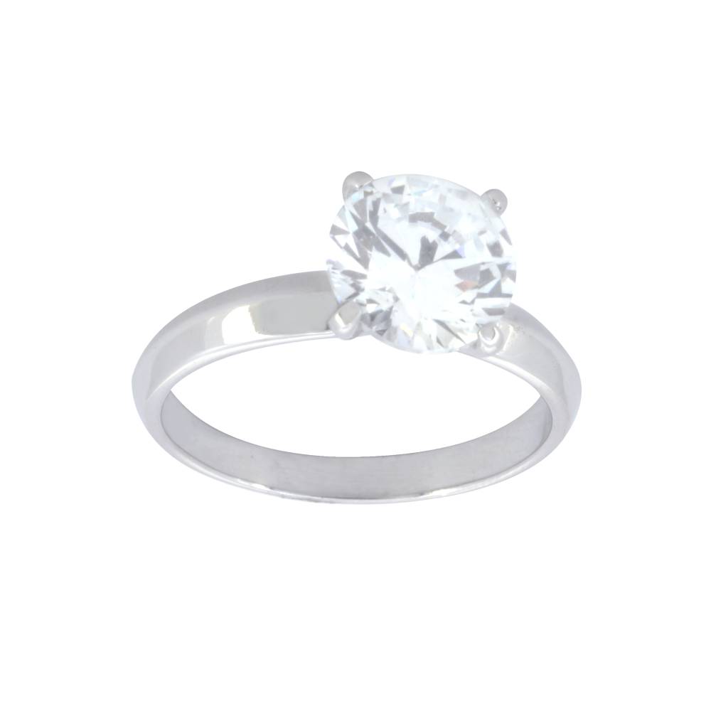 Anillo de Compromiso Solitario Milímetros Uñas de Plata