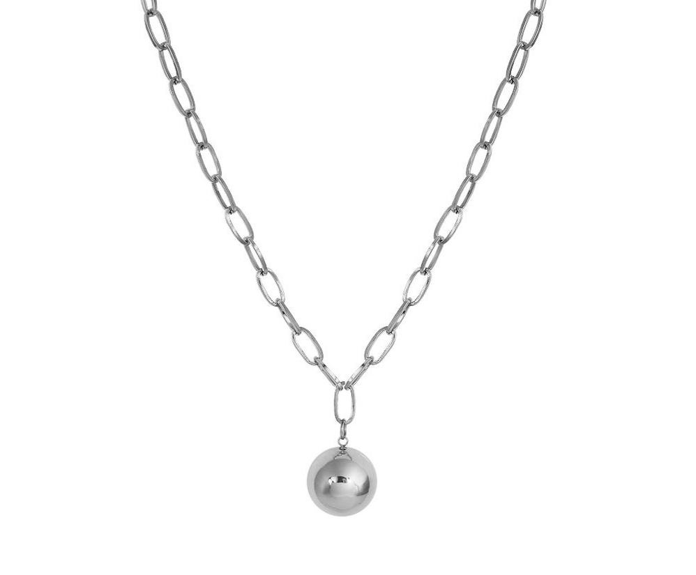 Gargantilla Esfera Silver en Acero .