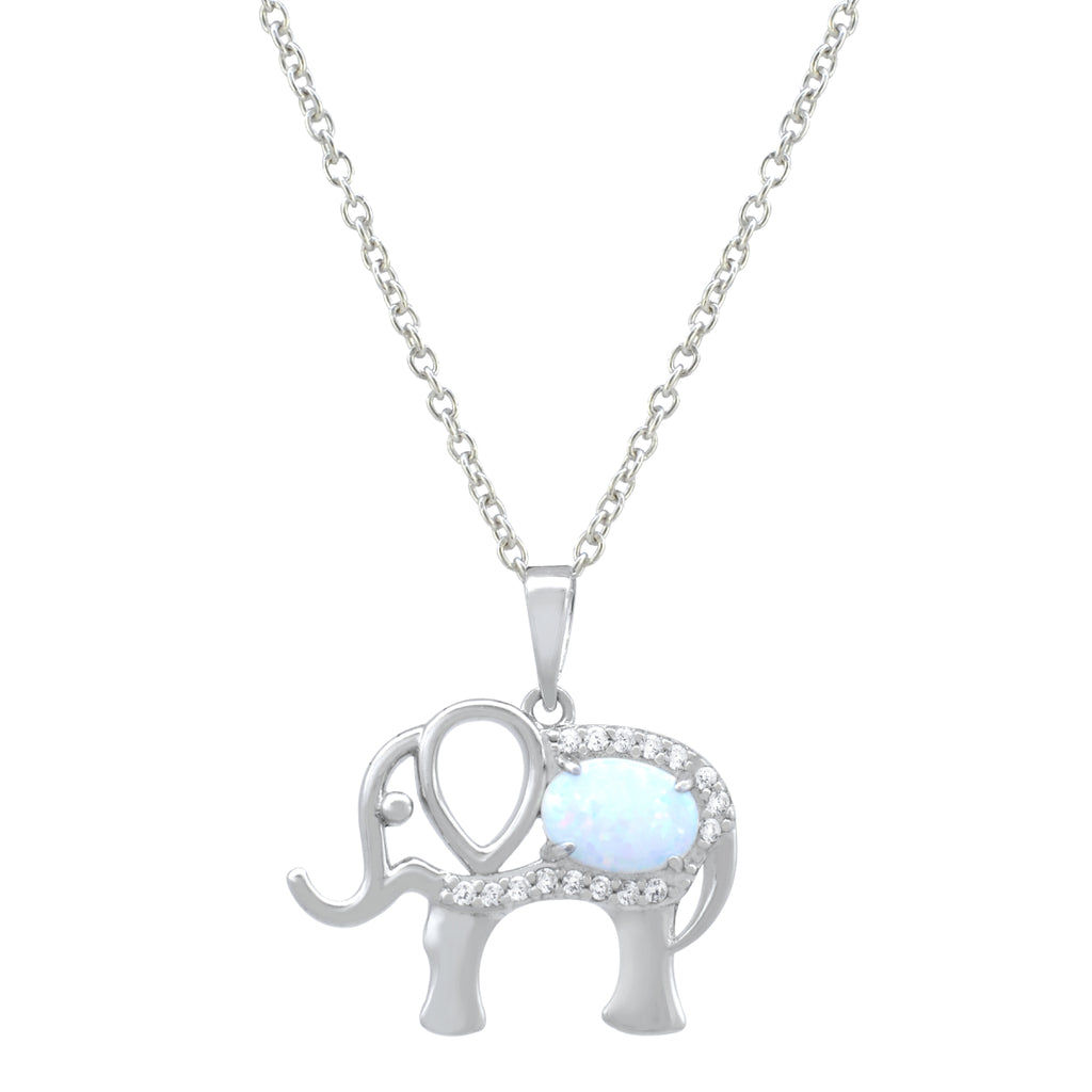 Gargantilla Elefante Ópalo  natural con Zirconias