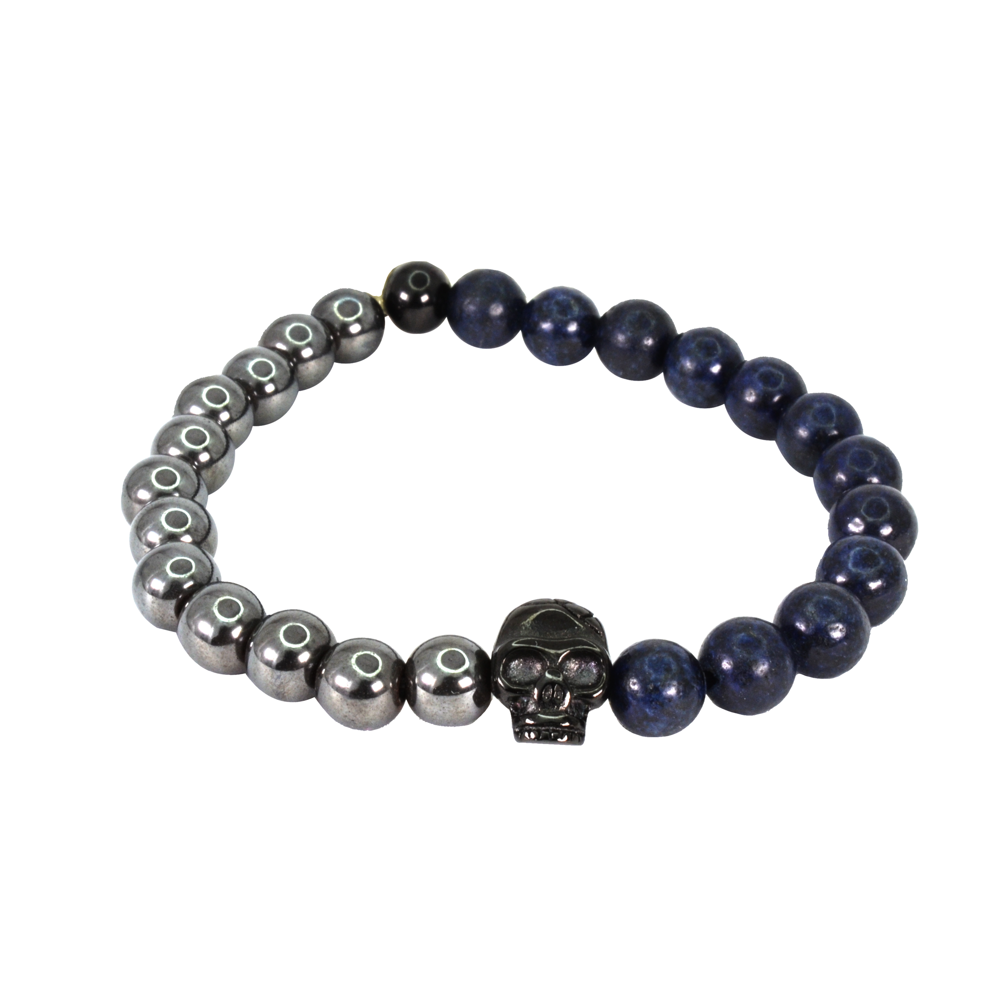 Collar Para Hombre GAVU - Cuentas De Hematita Y Acero Inoxidable, Longitud 60 Cm, Con Cierre De Langosta