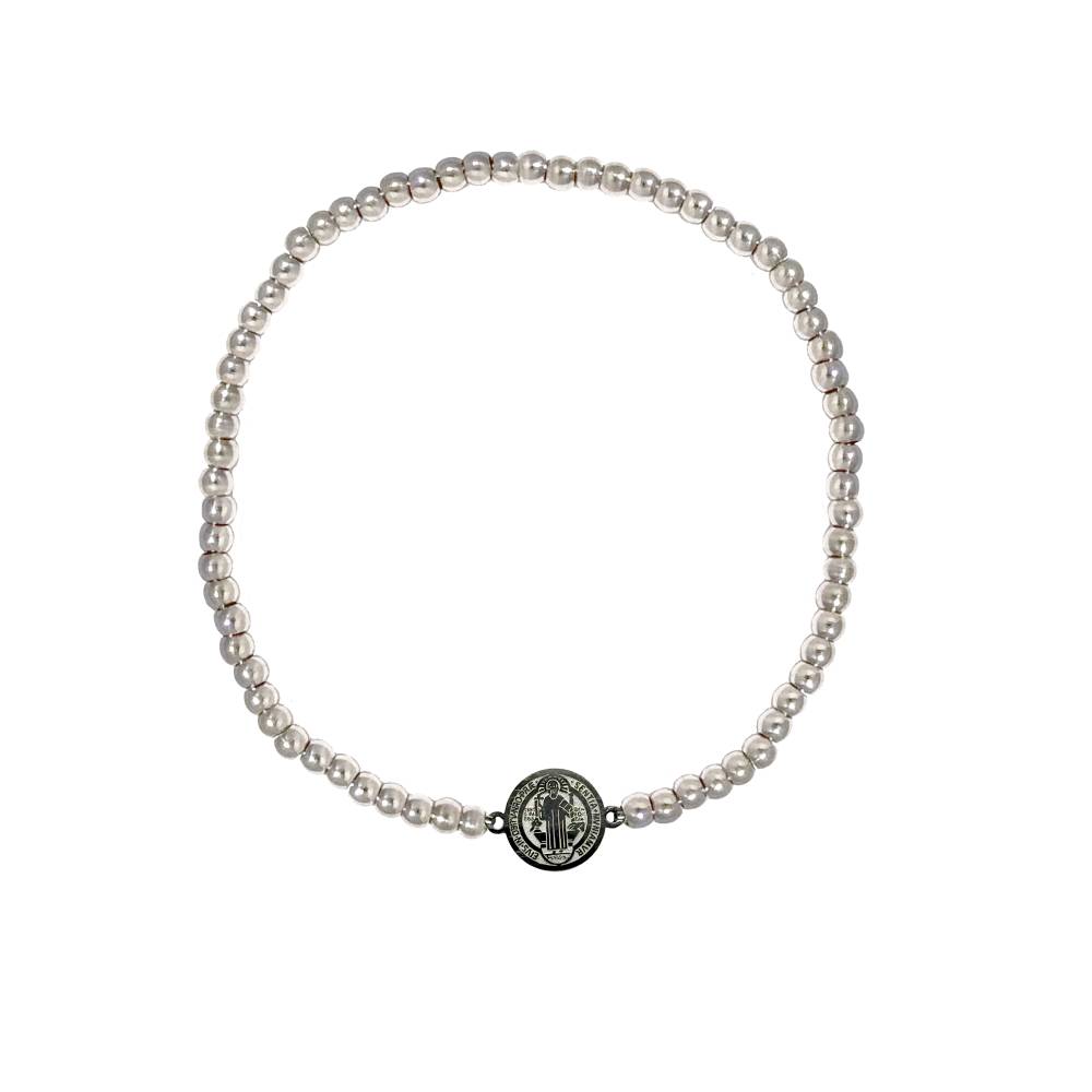 Pulsera de San Benito Esferas de Acero Engarzada