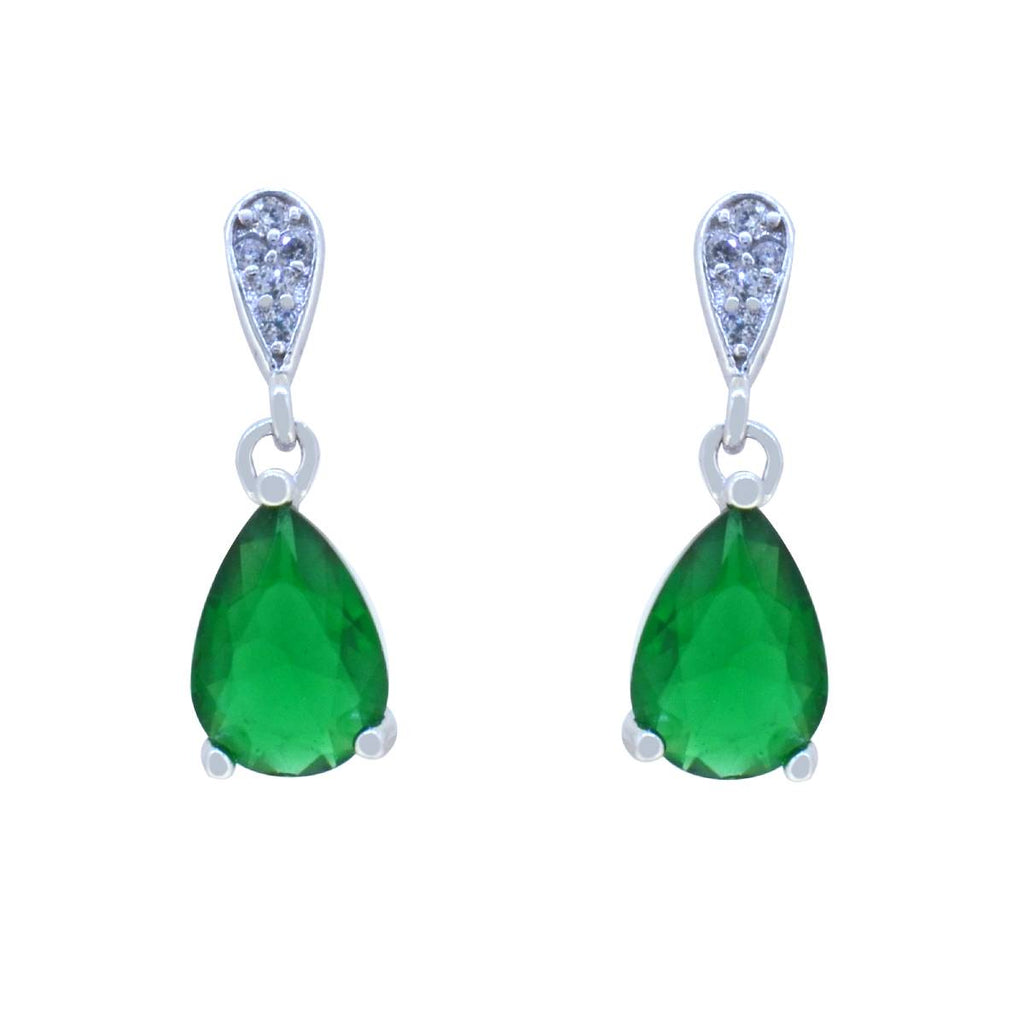 Aretes de Gota Colgando con Zirconia de Color (Distintos colores)