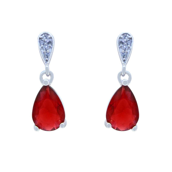 Aretes de Gota Colgando con Zirconia de Color (Distintos colores)