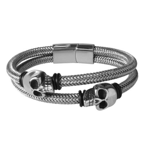 Pulsera de 2 Tiras con Cráneos