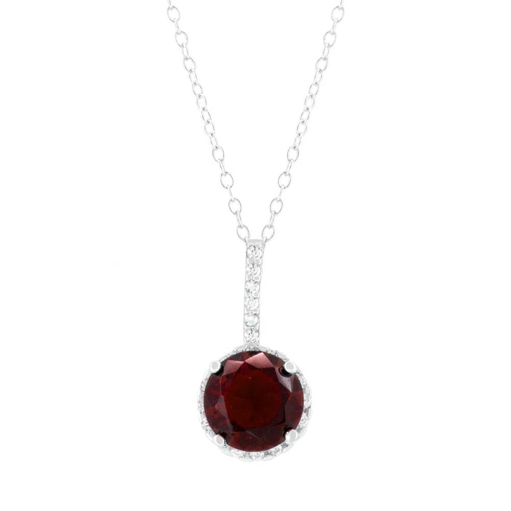 Gargantilla de  Zirconia Roja Biselada Pavé en Plata .925