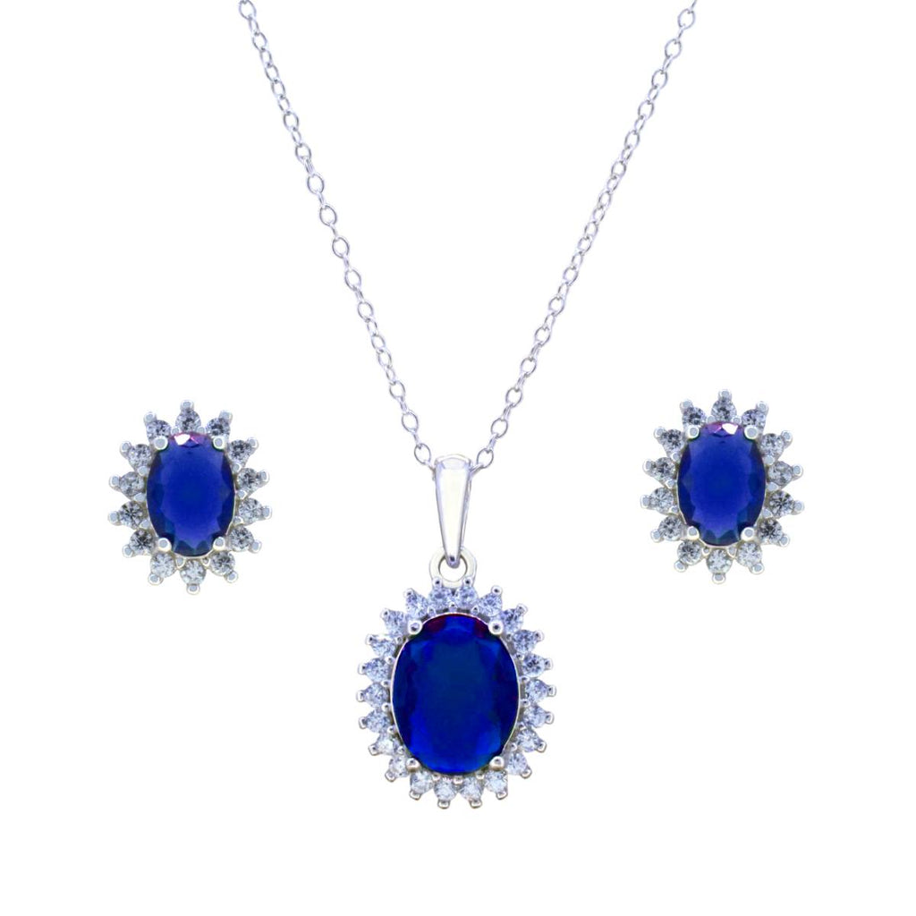 Juego de Gargantilla y Aretes Princesa Roseta color Azul