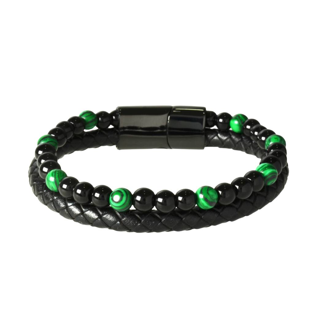 Pulsera de Piel Trenzada con Piedra