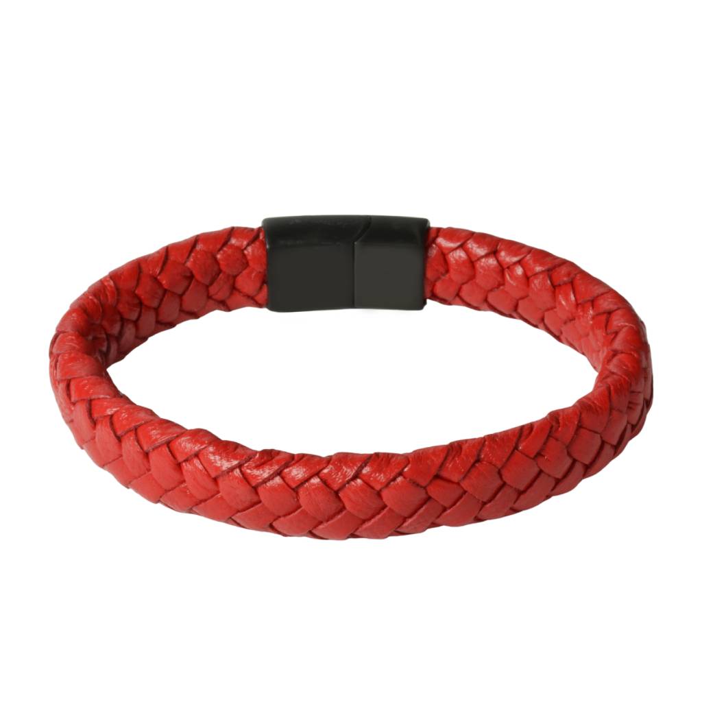 Pulsera de Piel Trenzada Fina con Broche de Acero