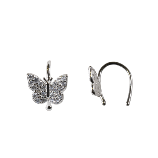 Aretes de Mariposas Simulador con Zirconias de Plata .925