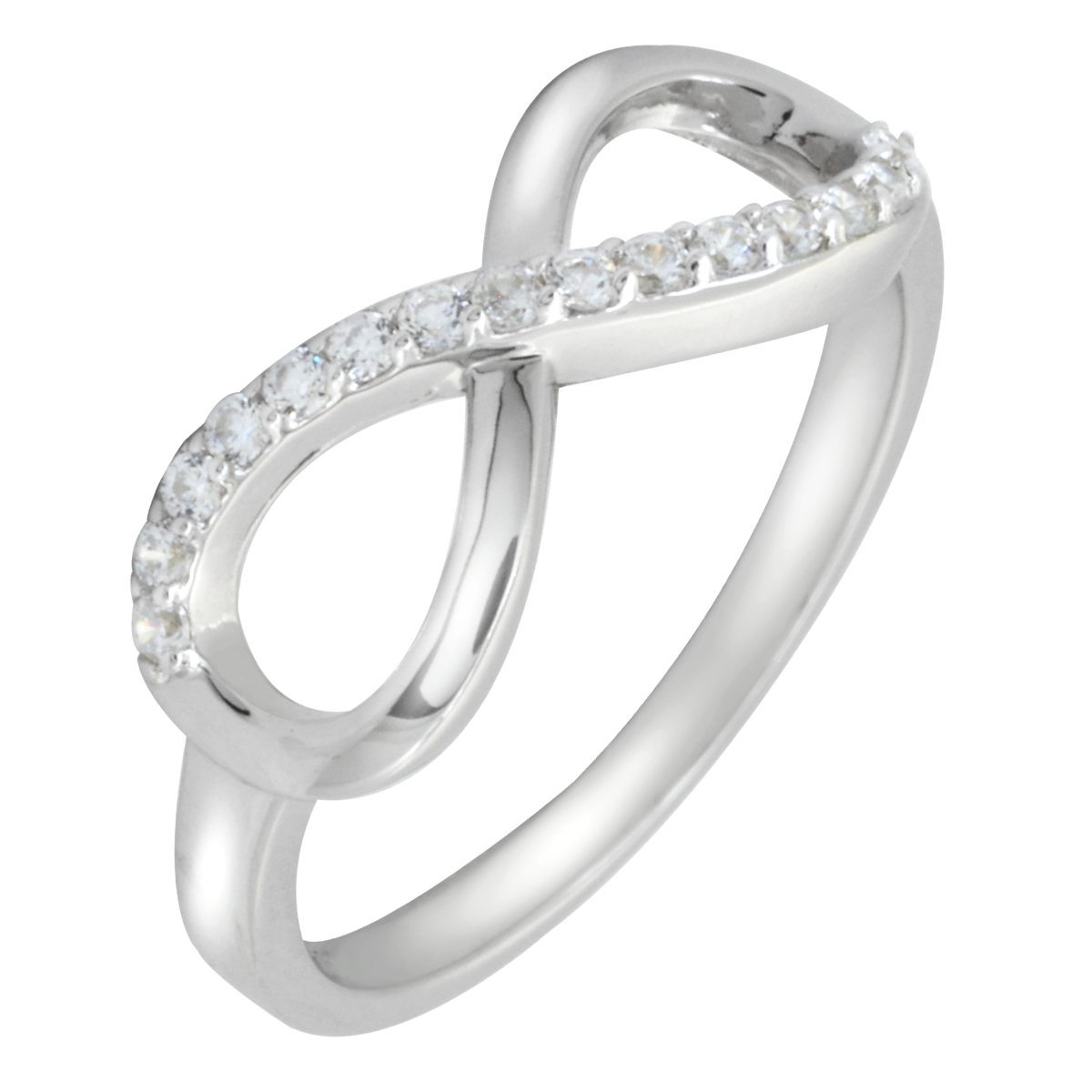 Anillo para mujer del infinito de plata .925 y piedras blancas Acero y Plata
