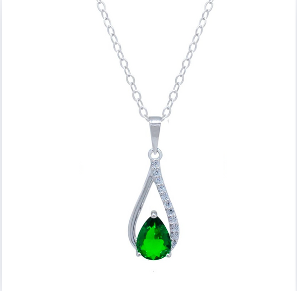 Gargantilla Gota con bisel y Zirconias en Plata .925