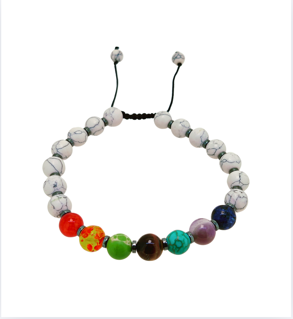 Pulsera Tejida Chakras en Piedra Natural