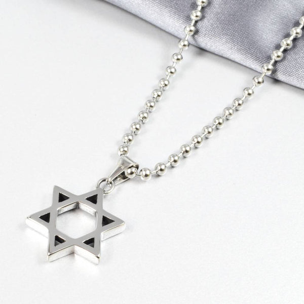 Collar Estrella de David para Hombre en Acero Inoxidable