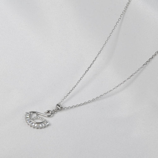 Gargantilla con dije de Cisne y Zirconias blancas en Plata .925