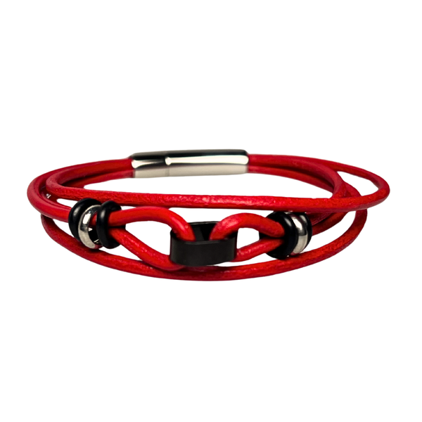 Pulsera de Piel Combinada para Hombre