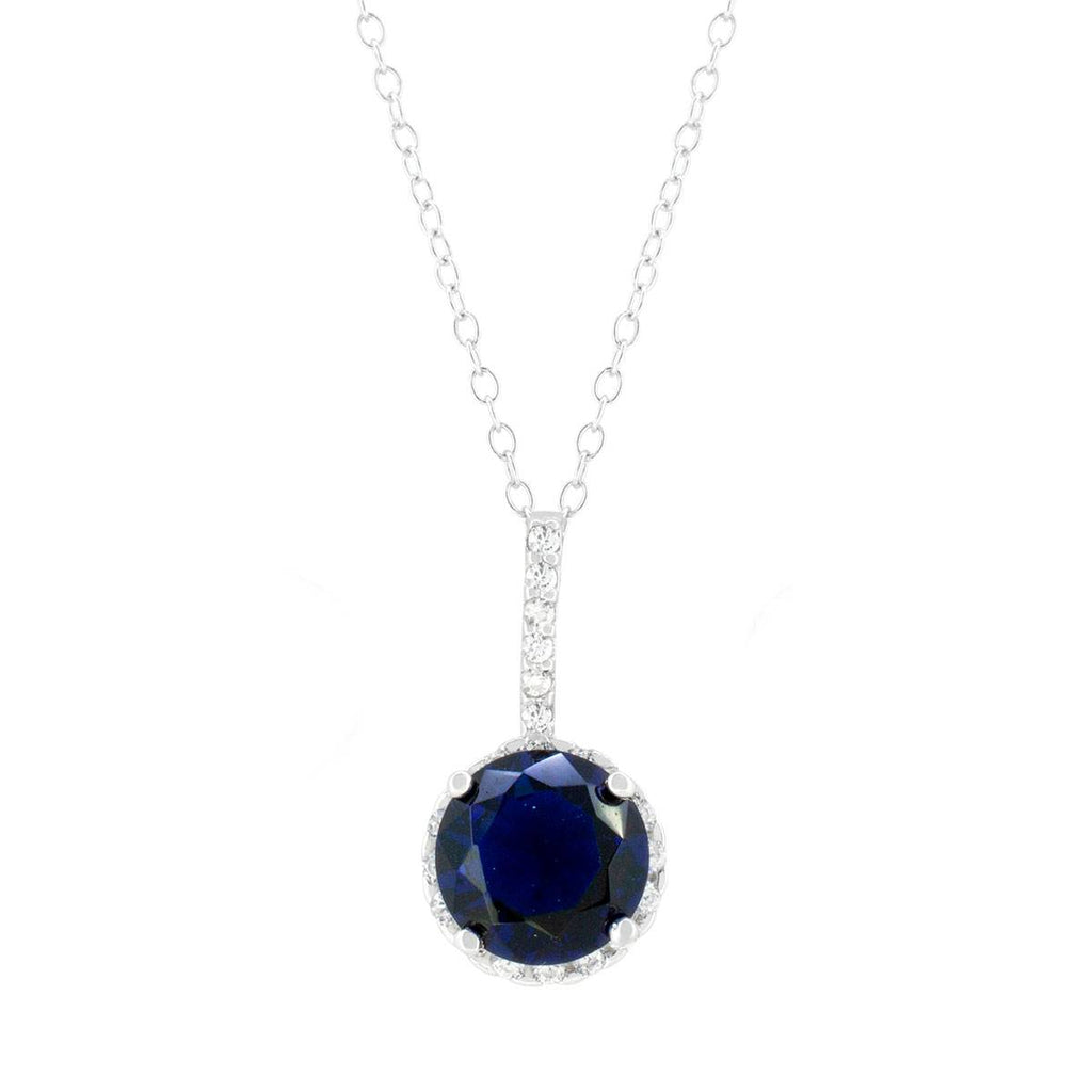 Gargantilla en Plata .925 con Zirconia Azul Marino y Zirconias Blancas