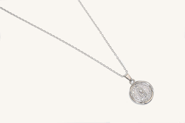 Gargantilla Virgen de Guadalupe con zirconias en Acero Inoxidable