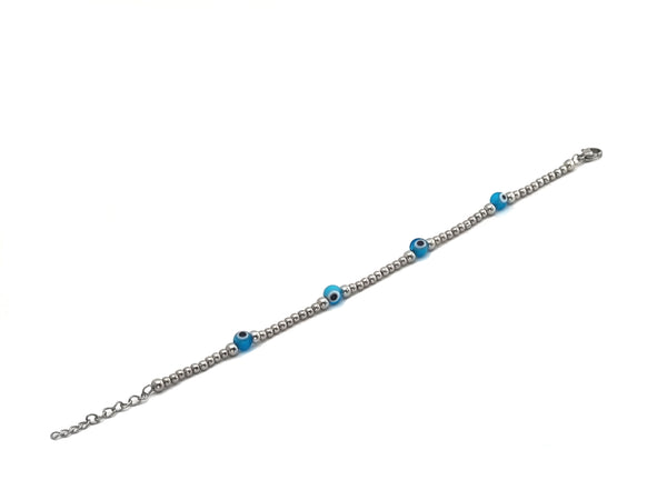 Pulsera de Ojos y Esferas en Acero Inoxidable