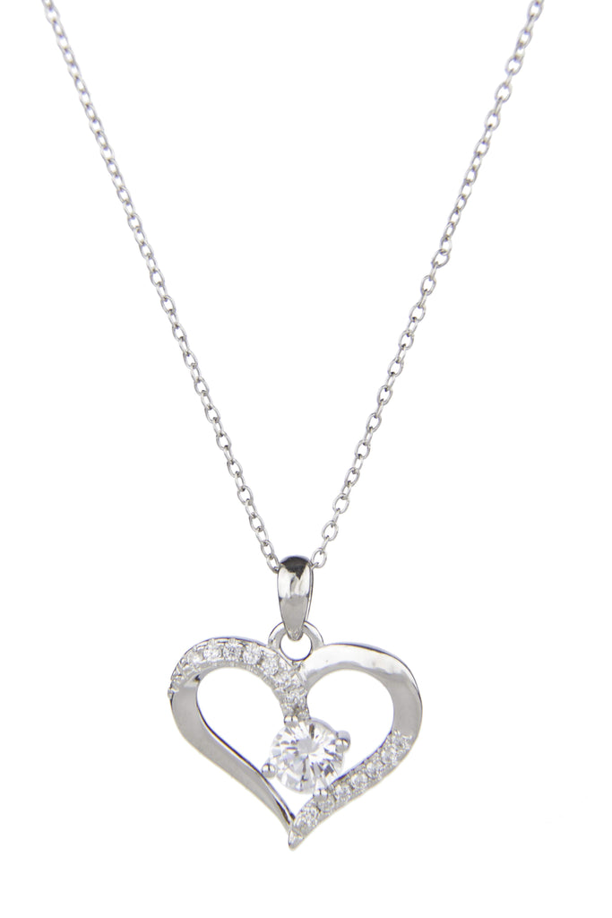 Gargantilla de Corazón con Zirconia Central en Plata .925