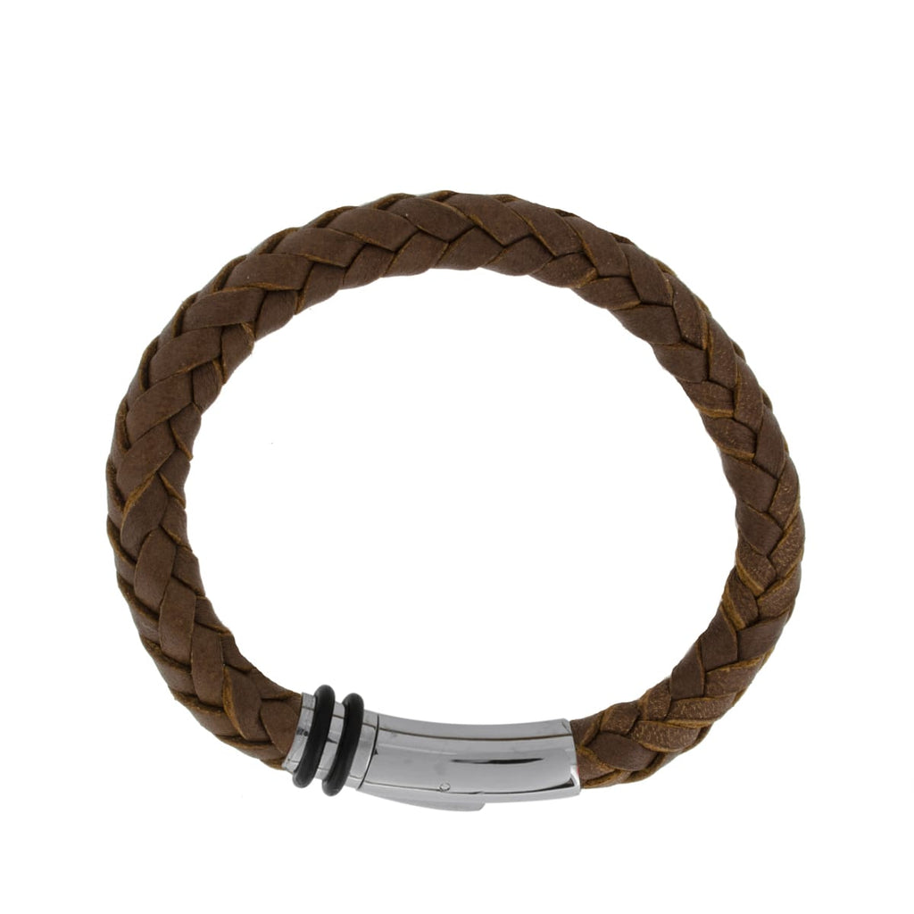 Pulsera de Piel Trenzada Cafe