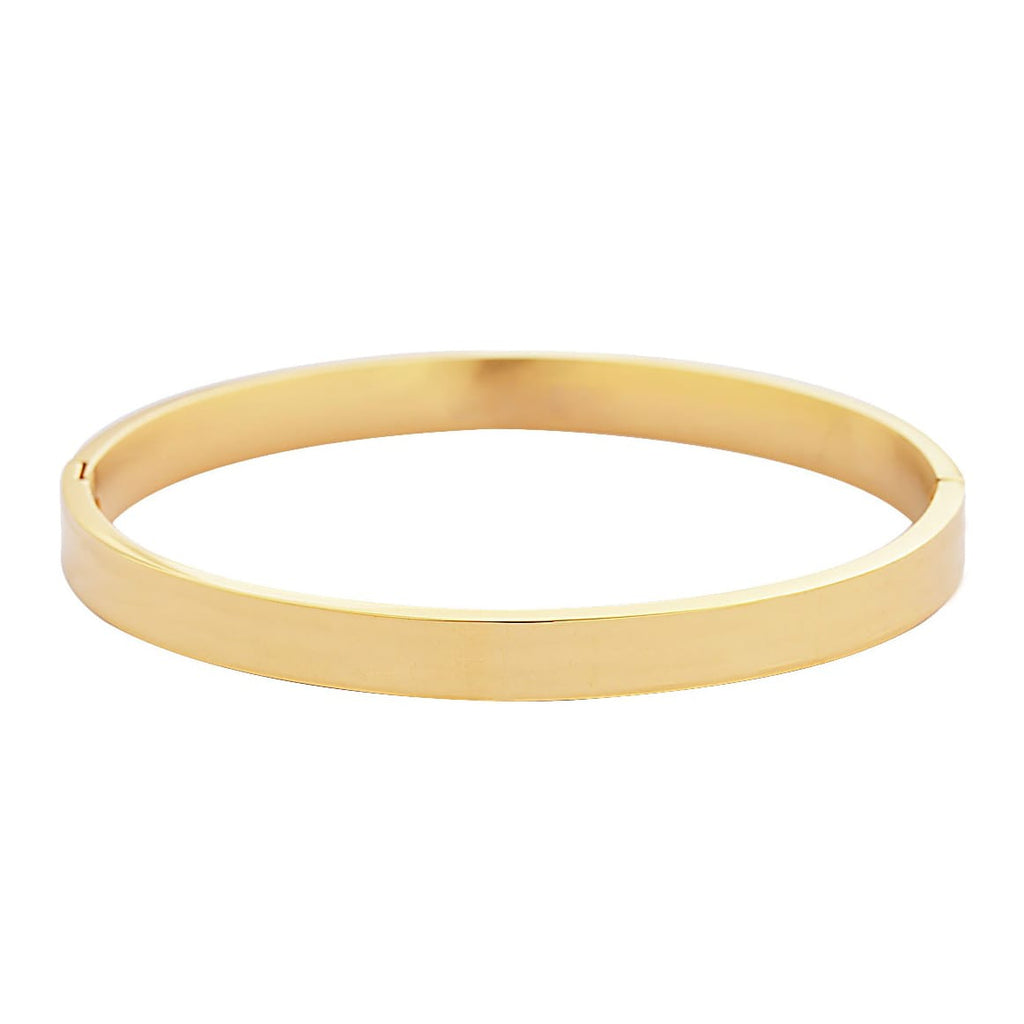 Brazalete Liso Grande Acero Inoxidable Dorado