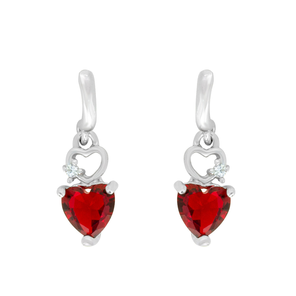 Aretes de Corazones Rojos