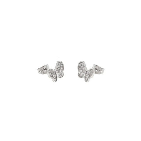 Aretes de Mariposa Pavonada en Plata .925