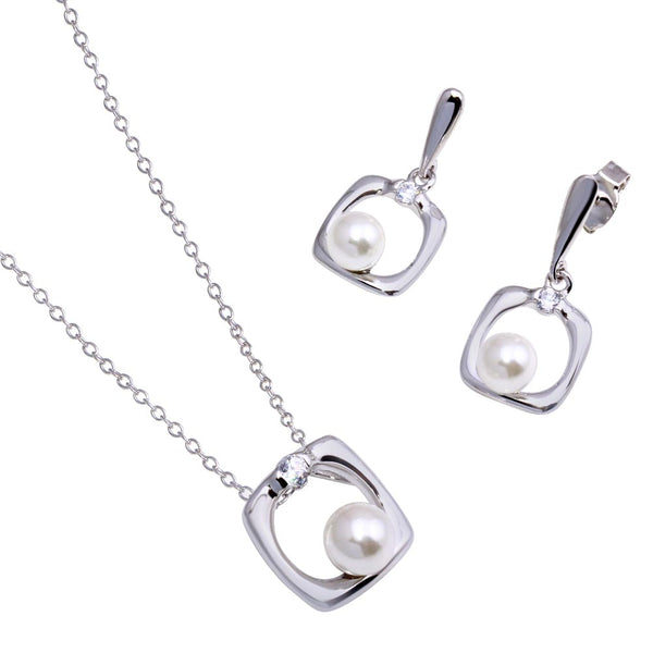 Aretes de Cuadro Perla