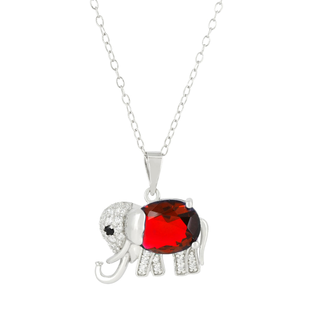 Gargantilla Elefante Pavé con Zirconia Roja Muy Elegante y Precioso.