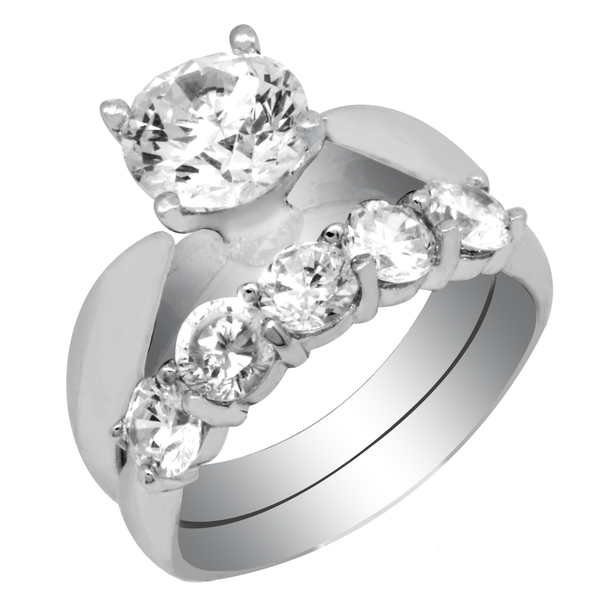 Anillo de compromiso de plata 925 tipo alianza Acero y Plata
